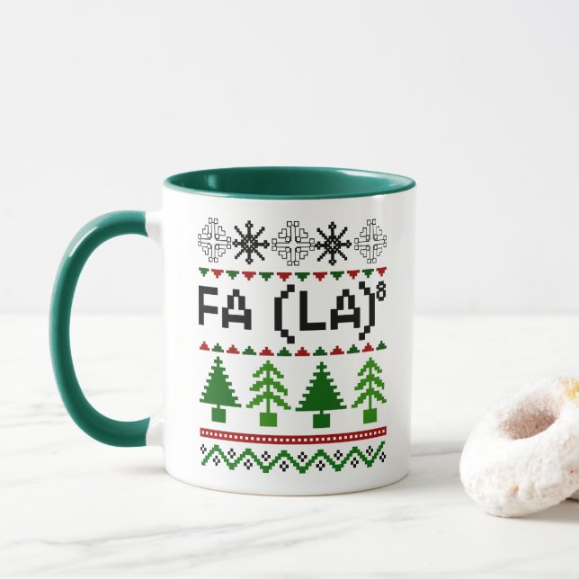 Taza Math Fa La - Navidades Carol Ugly Sweater Style (Con donut)