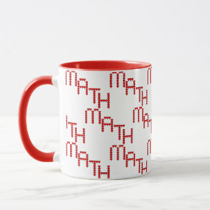 Taza Math Red Hearts Text