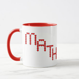 Taza Math Red Hearts Text