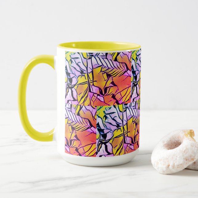 Taza ¡Matices y plumas! (Con donut)