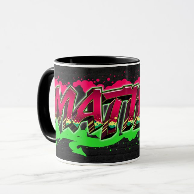 Taza Matilde Vorname Name Graffiti red green Tasse (Anverso izquierdo)