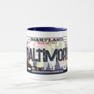 Taza Matrícula de matrícula de la bandera de Baltimore 