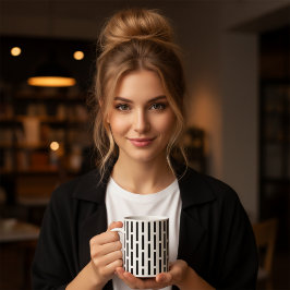 Taza Matriz Monocroma moderna en blanco y negro