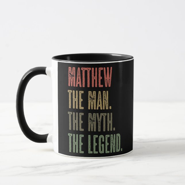 Taza MATTHEW the Man the Myth the LEGENY FUNNY Men (Izquierda)
