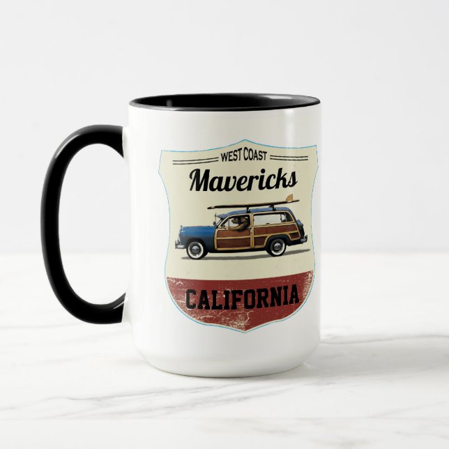 Taza  Mavericks Surfing Beach Woody Mug (Izquierda)