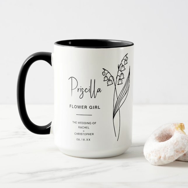Taza May Flower Girl | Lily of Valley Birth Flower (Con donut)
