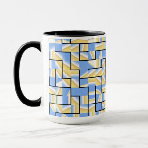 Taza Maze azul y amarillo