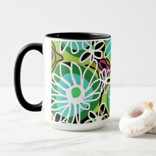 Taza Mazipoodles Amor Flores - Blanco Verde azulado Ver