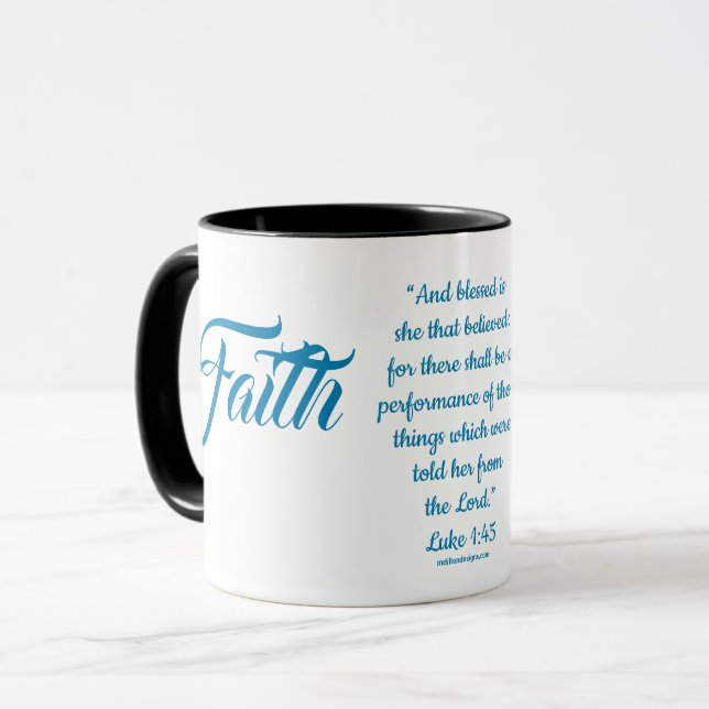 Taza MDILLONDESIGNS.COM presenta #FAITH (Anverso izquierdo)