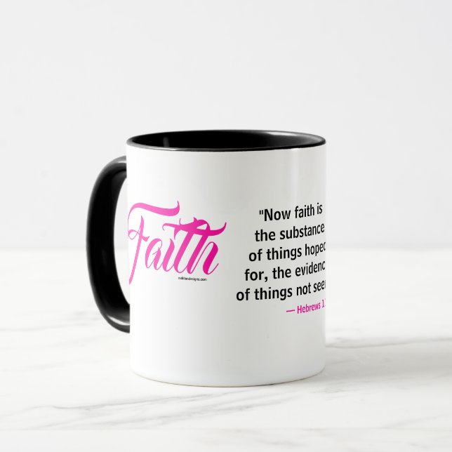 Taza MDILLONDESIGNS.COM presenta #FAITH Scripting (Anverso izquierdo)