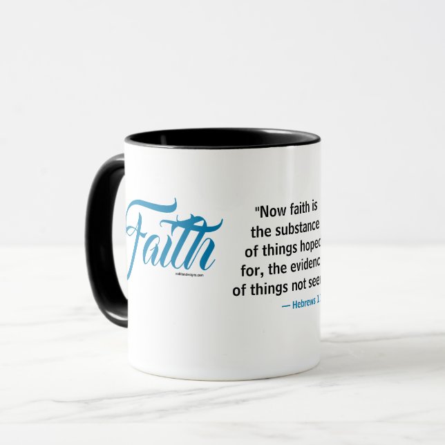 Taza MDILLONDESIGNS.COM presenta #FAITH Scripting (Anverso izquierdo)