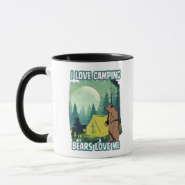 Taza Me encanta acampar, los osos me quieren. Cita dive