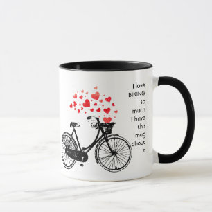 Taza Me encanta andar en bicicleta tanto que me alegro 