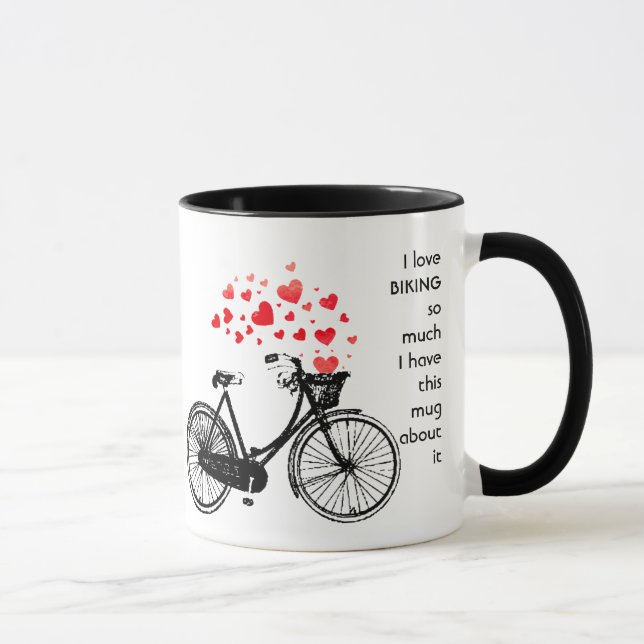 Taza Me encanta andar en bicicleta tanto que me alegro  (Derecha)