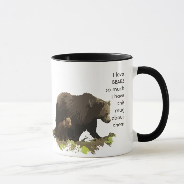 Taza Me encanta ANIMALES de OSOS tanto que me divierto  (Derecha)
