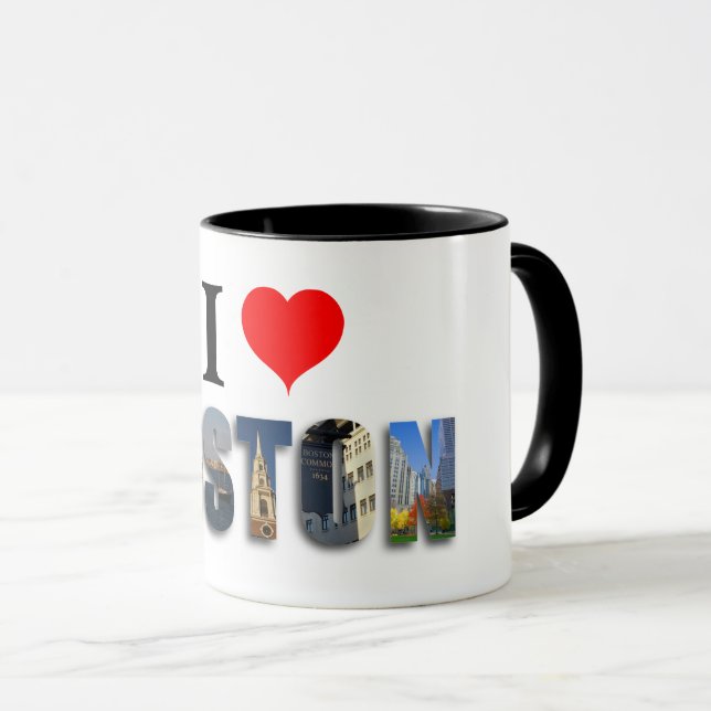 Taza Me encanta Boston Massachusetts Travel City Photo (Anverso derecho)
