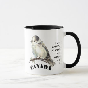 Taza Me encanta CANADÁ GRAY JAY tanto que me divierto c