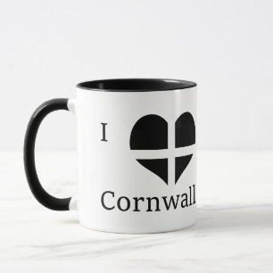 Taza Me Encanta Cornwall Kernow St Piran Flag Heart Des