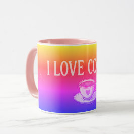 Taza Me encanta el café colorido 