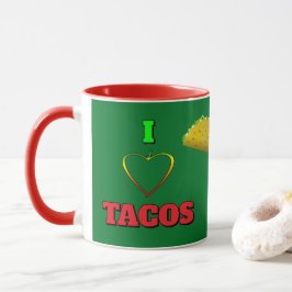 Taza Me encanta el camión de tacos amarillos