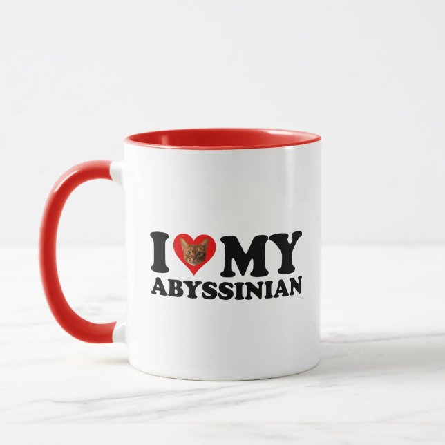 Taza Me encanta (el corazón) mi abysiniano (Izquierda)