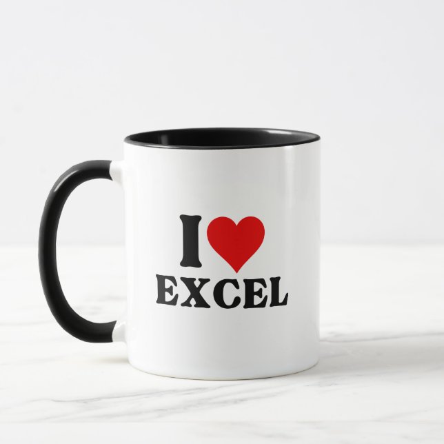 Taza Me encanta Excel Funny Spreadsheet Lover (Izquierda)