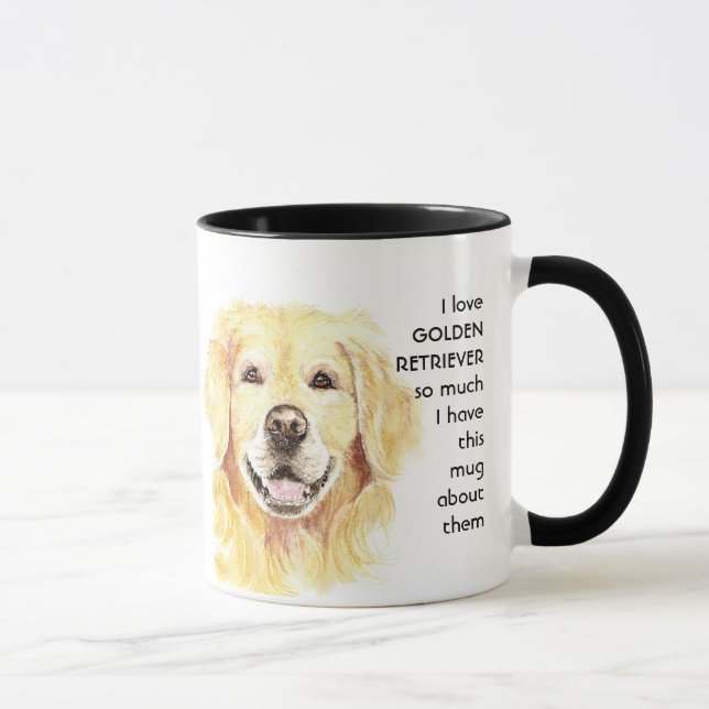 Taza Me encanta GOLDEN RETRIEVE tanto que me alegro de  (Derecha)