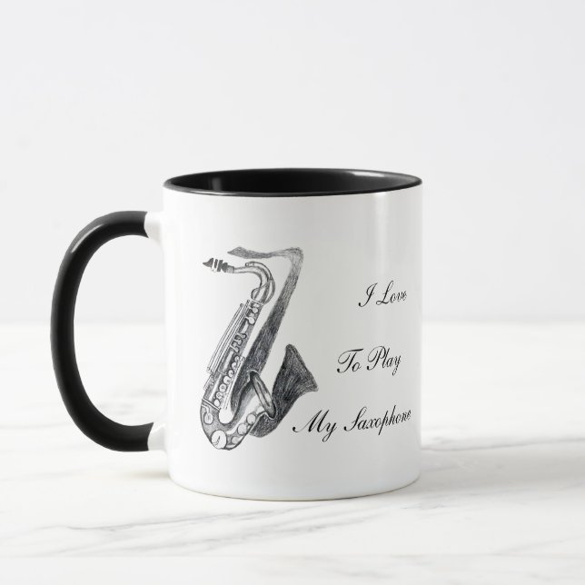 Taza Me Encanta Jugar Mi Saxofón (Izquierda)