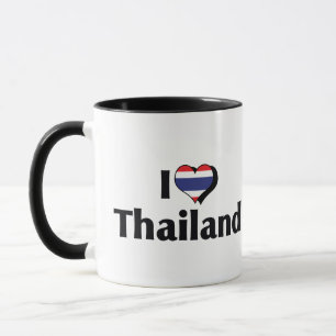 Taza Me encanta la bandera de Tailandia