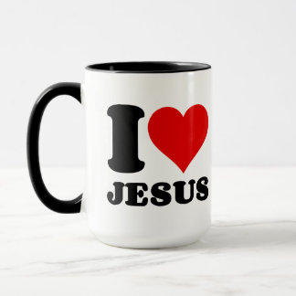 Taza me encanta la cita cristiana de Jesús