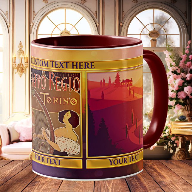 Taza Me encanta la foto privada de Italia (I love Italy - personalized photo mug inspired by Italian art - keepsake - travel - Europe)