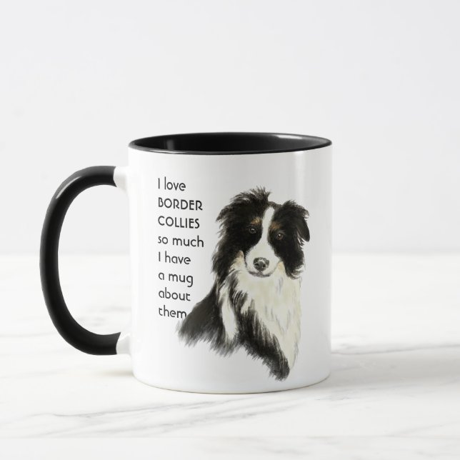 Taza Me encanta la frontera de Collie tanto que me divi (Izquierda)