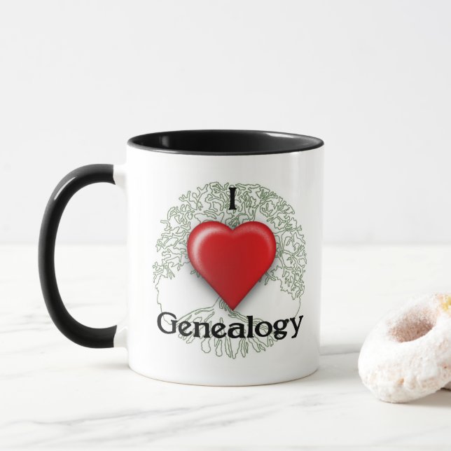 Taza Me encanta la genealogía Personalizado Mug (Con donut)
