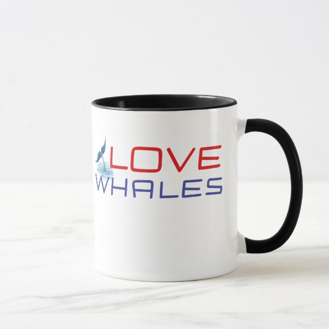 Taza me encanta la mezcla de camisetas de ballenas y an (Derecha)