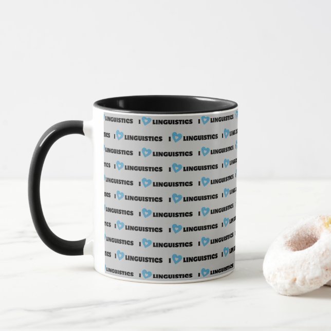 Taza Me encanta la música lingüística (Con donut)