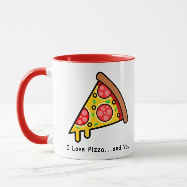 Taza Me Encanta La Pizza.y tú divertida (Izquierda)