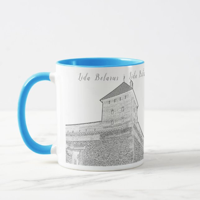 Taza Me encanta Lida Belarus Architecture Castle Sketch (Izquierda)