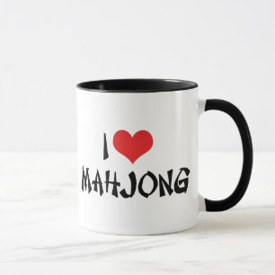 Taza Me encanta Mahjong de corazón - Amante de Mah Jong