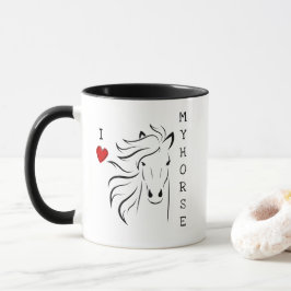 Taza Me encanta mi caballo gráfico