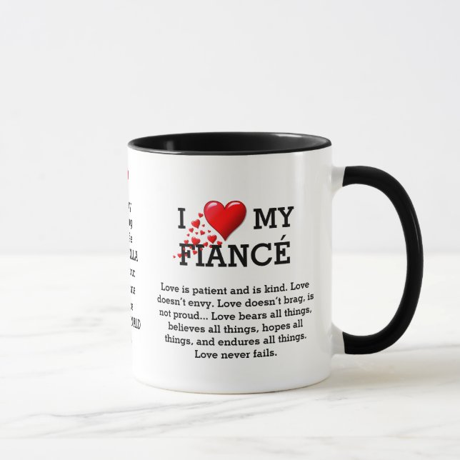 Taza ME ENCANTA MI FIANCÉ Personalizado Christian (Derecha)