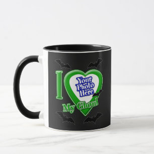Taza Me Encanta Mi Ghoul Con Tu Foto Con Bats Mug