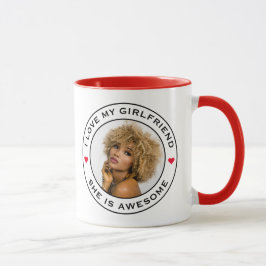 Taza Me encanta mi increíble corazón de fotos de novia