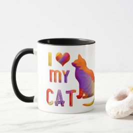 Taza Me encanta mi peluca de gato