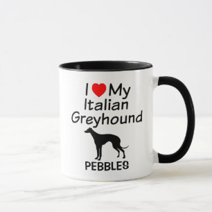 Taza Me encanta mi peluca de perro de Greyhound