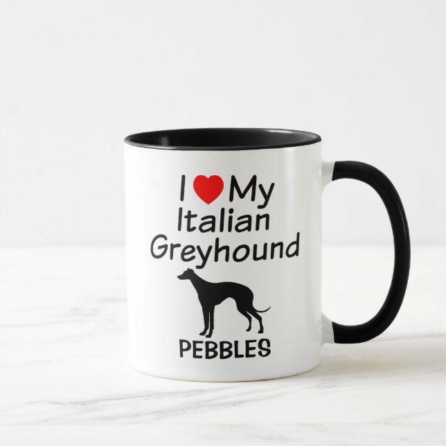 Taza Me encanta mi peluca de perro de Greyhound (Derecha)