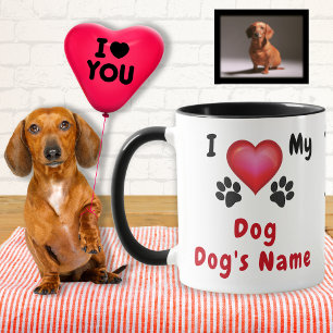 Taza Me Encanta Mi Regalo De Perro. Perro Amantes Mugs