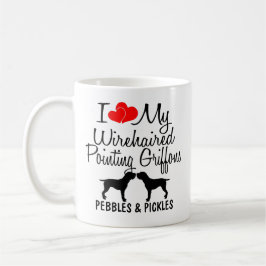 Taza Me Encanta Mis Dos Griffons Con Cableado Que Apunt