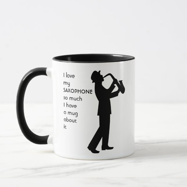 Taza Me encanta SAXOPHONE tanto que me siento muy diver (Izquierda)