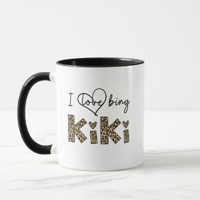 Taza Me encanta ser Kiki leopardo plaid (Izquierda)