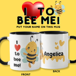 Taza "Me encanta ser yo" Bumblebee con un nombre person